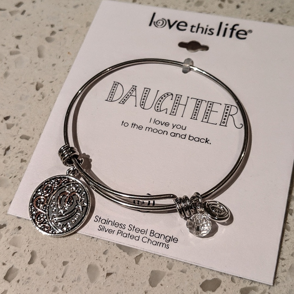 MOVE OUT SALE:Moon Stainless Steel Bangle Bracelet